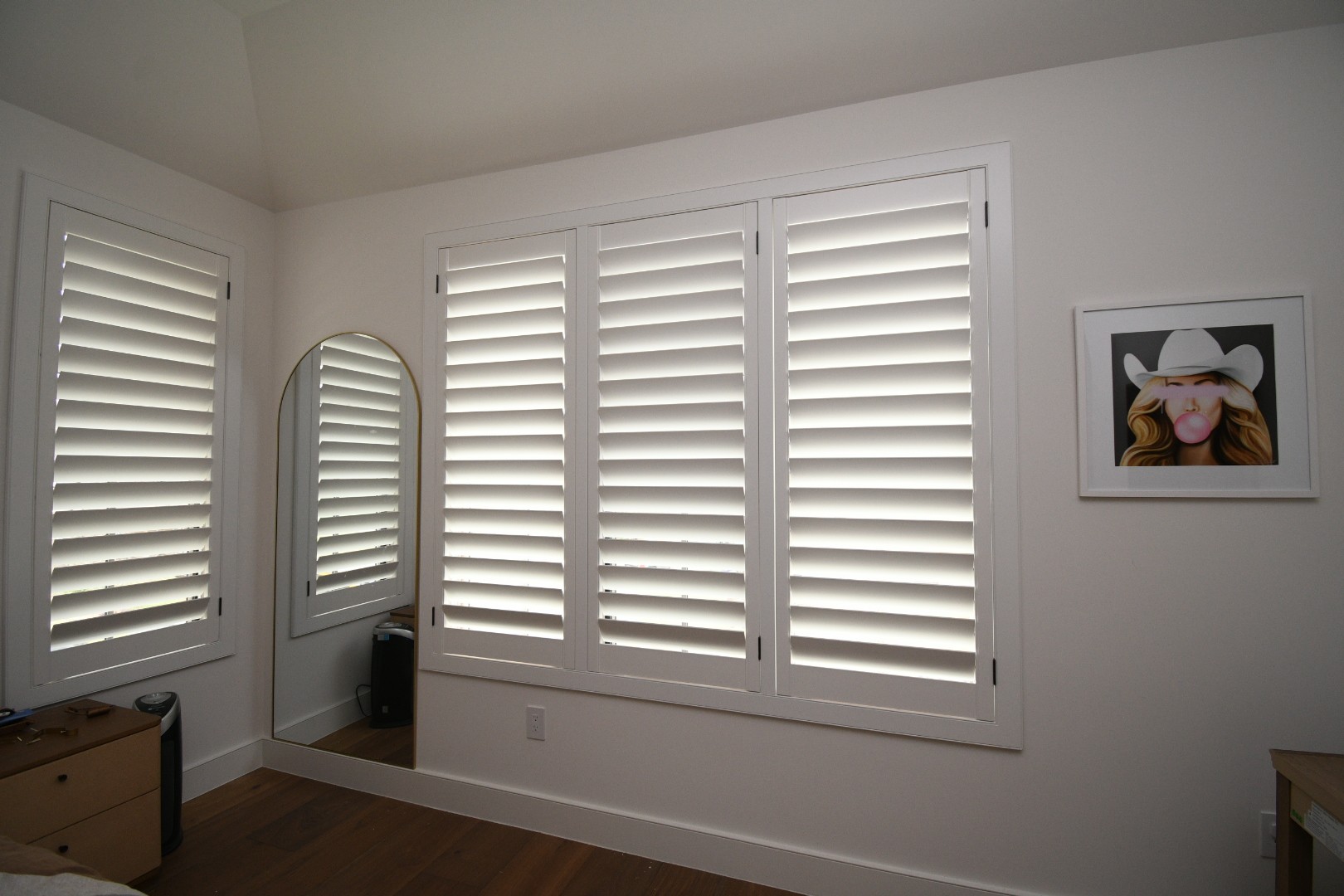 White plantation shutters