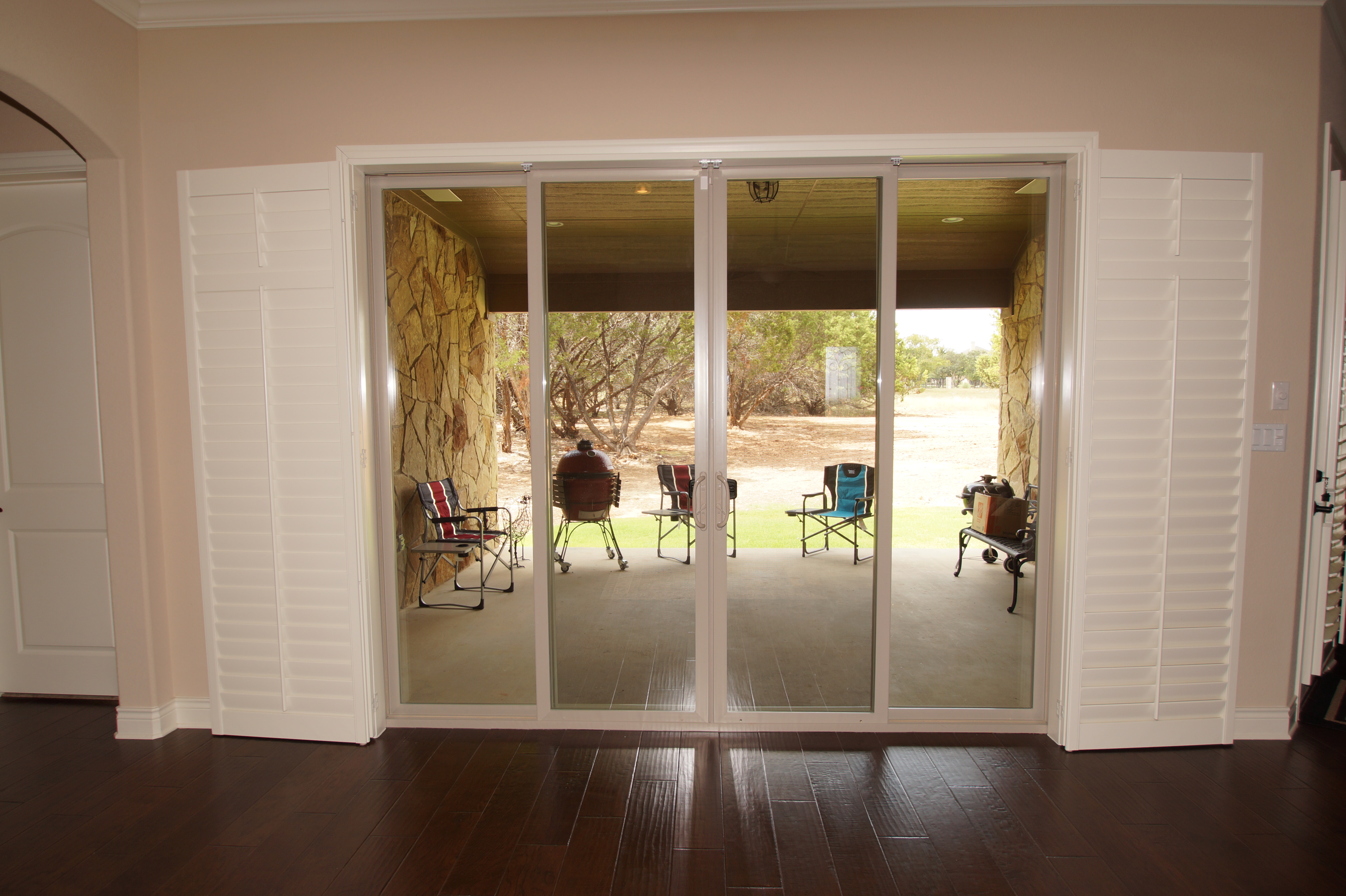 Custom wood folding shutters