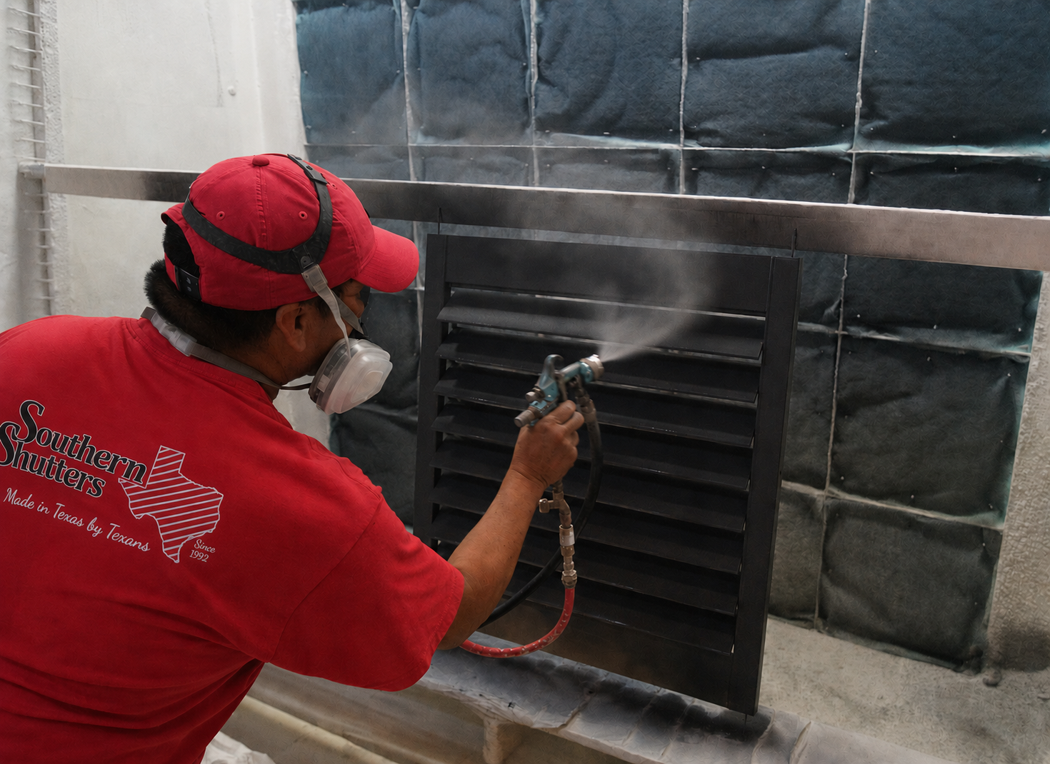 Stained shutters during manufacturing process