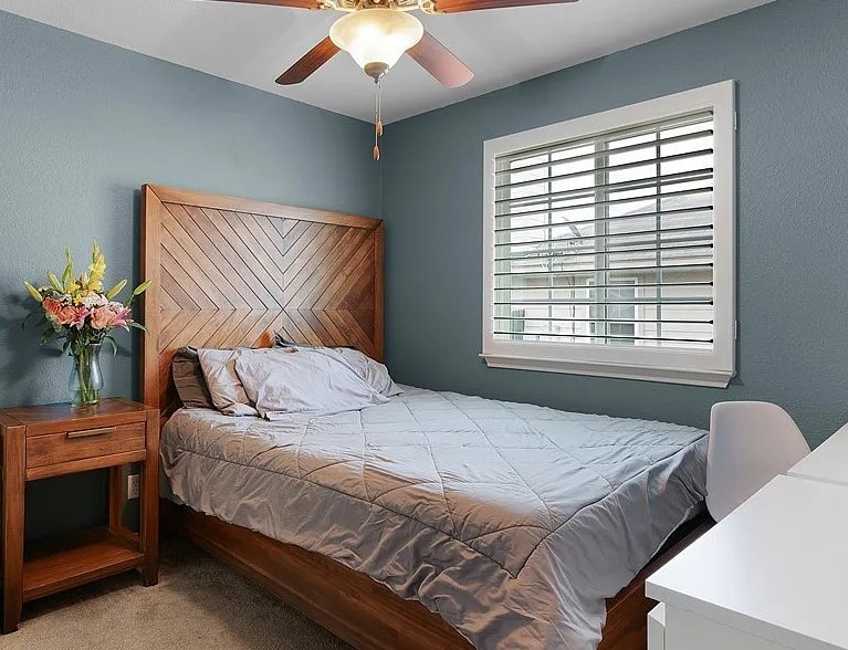 bedroom open view shutters