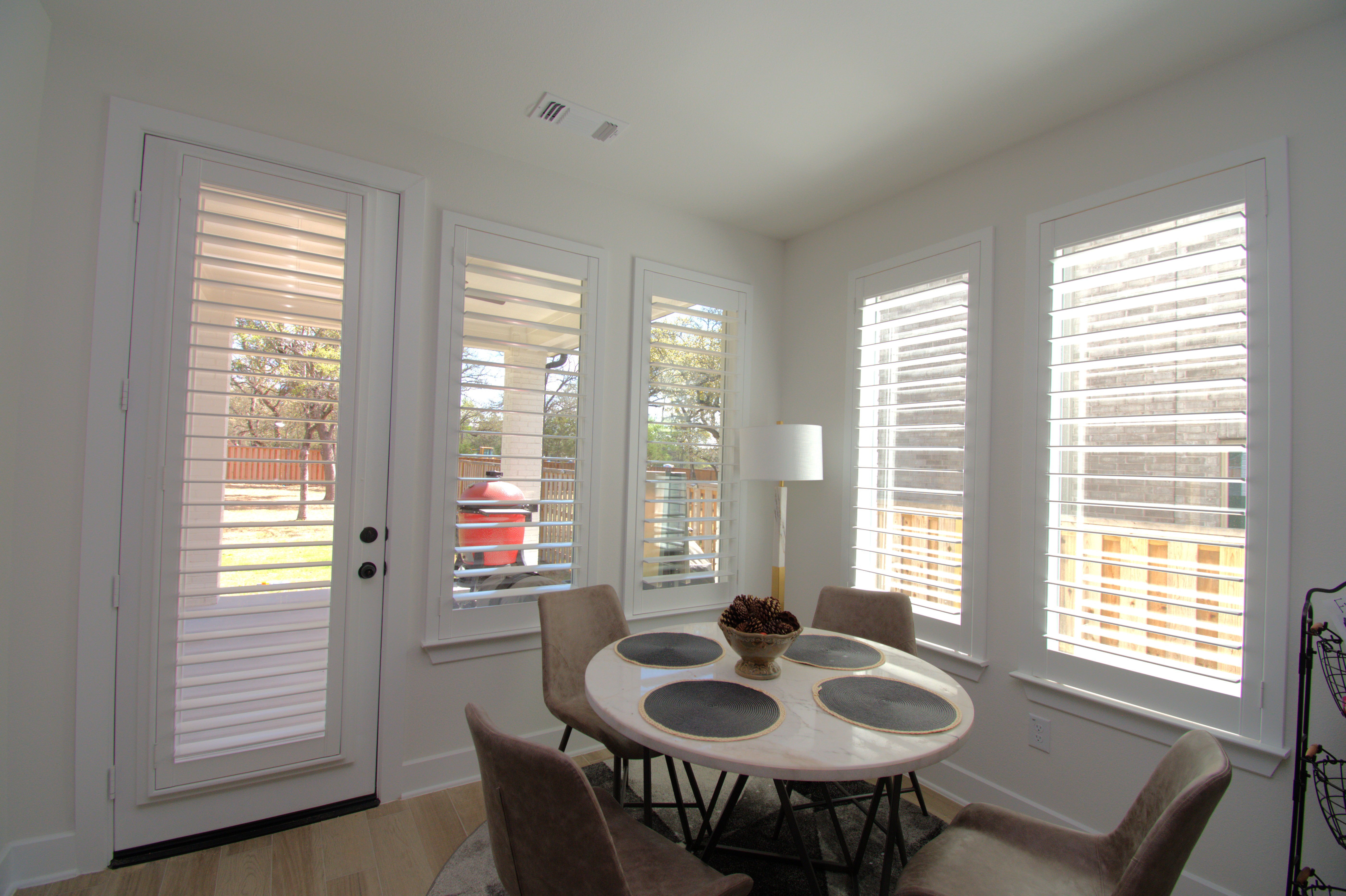 White kitchen shutters