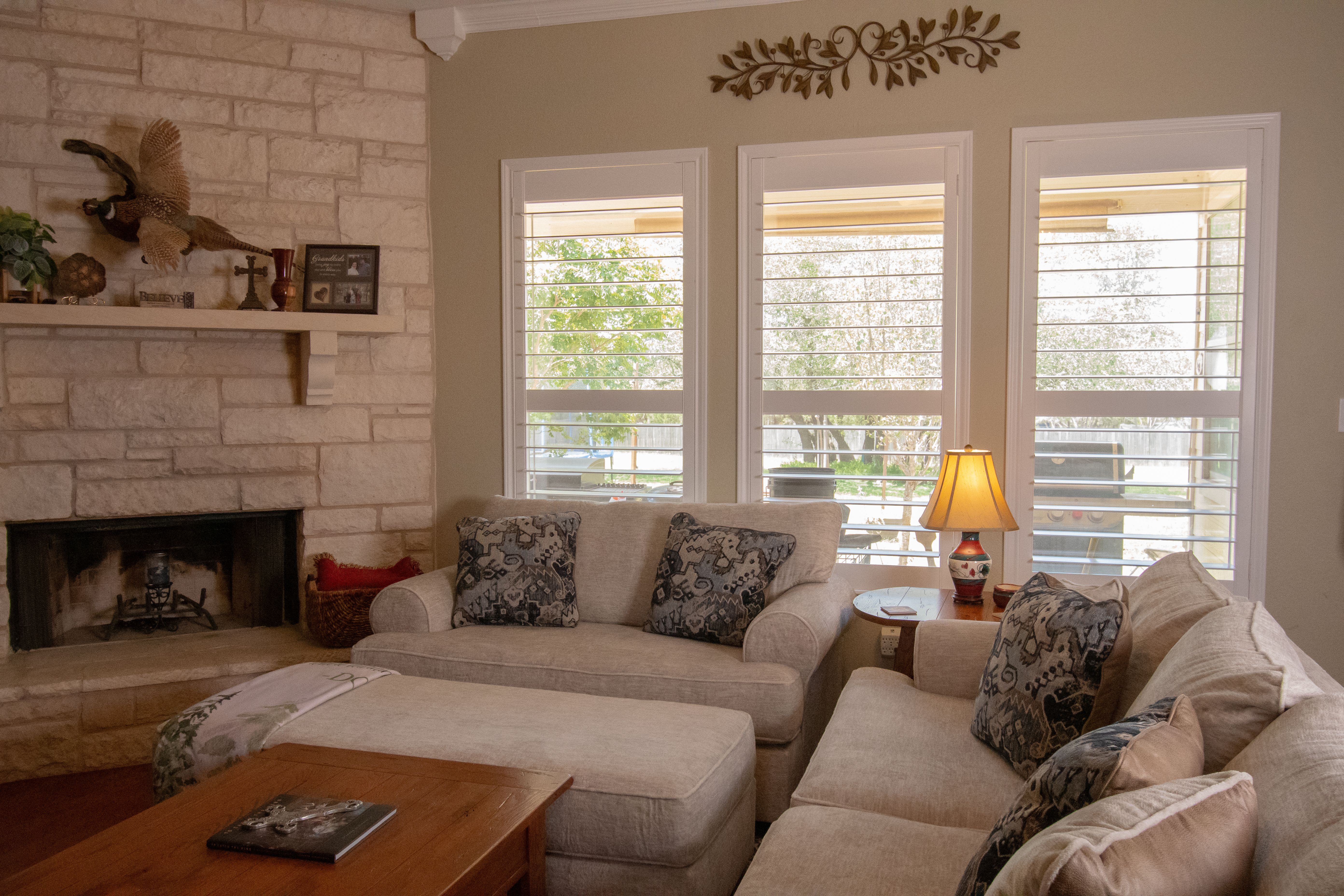 Living room shutters