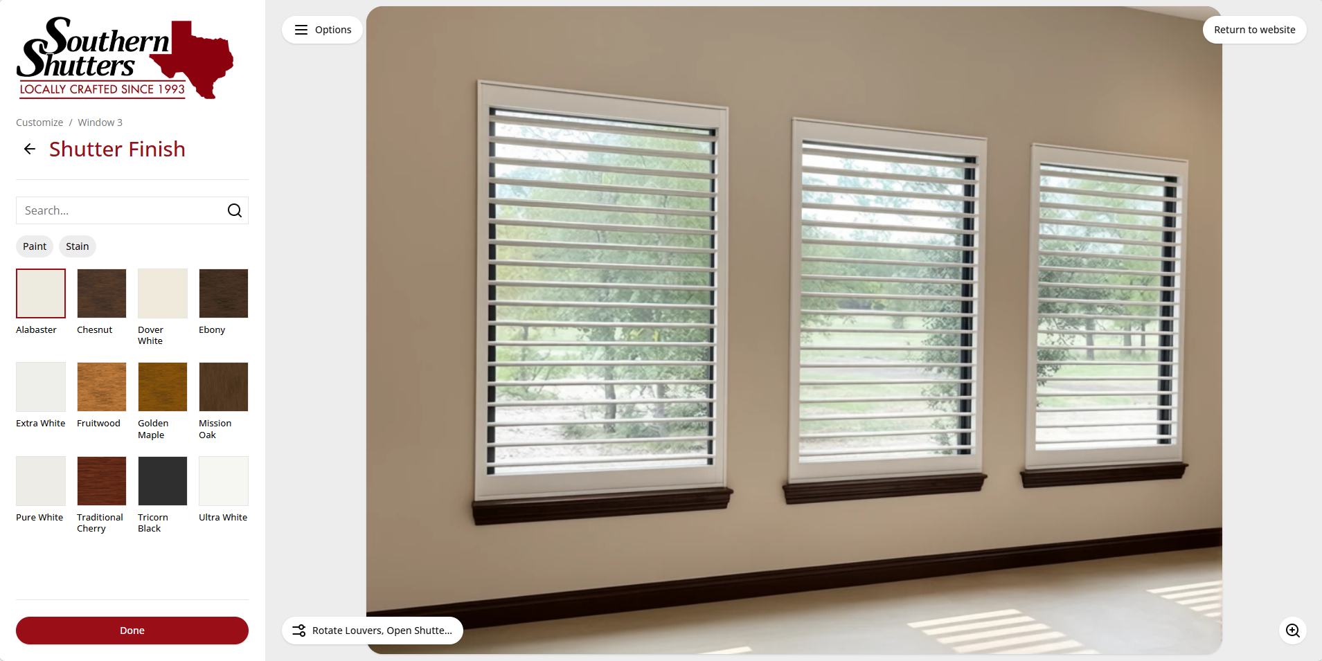 Visualize shutters in your space