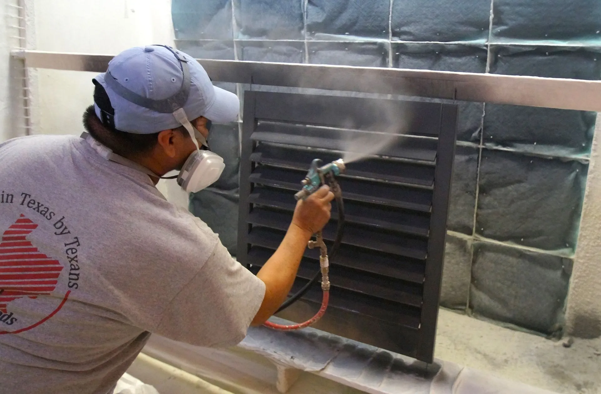 Stained shutters during manufacturing process